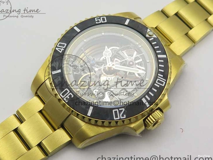 MiroTime 0214 Popular Andrea Pirlo Project Skeleton Submariner YG VRF Best Edition on YG Bracelet SA 2981